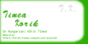 timea korik business card