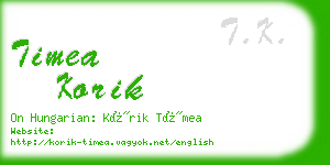 timea korik business card